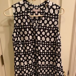 Sleeveless top that buttons up front; EUC